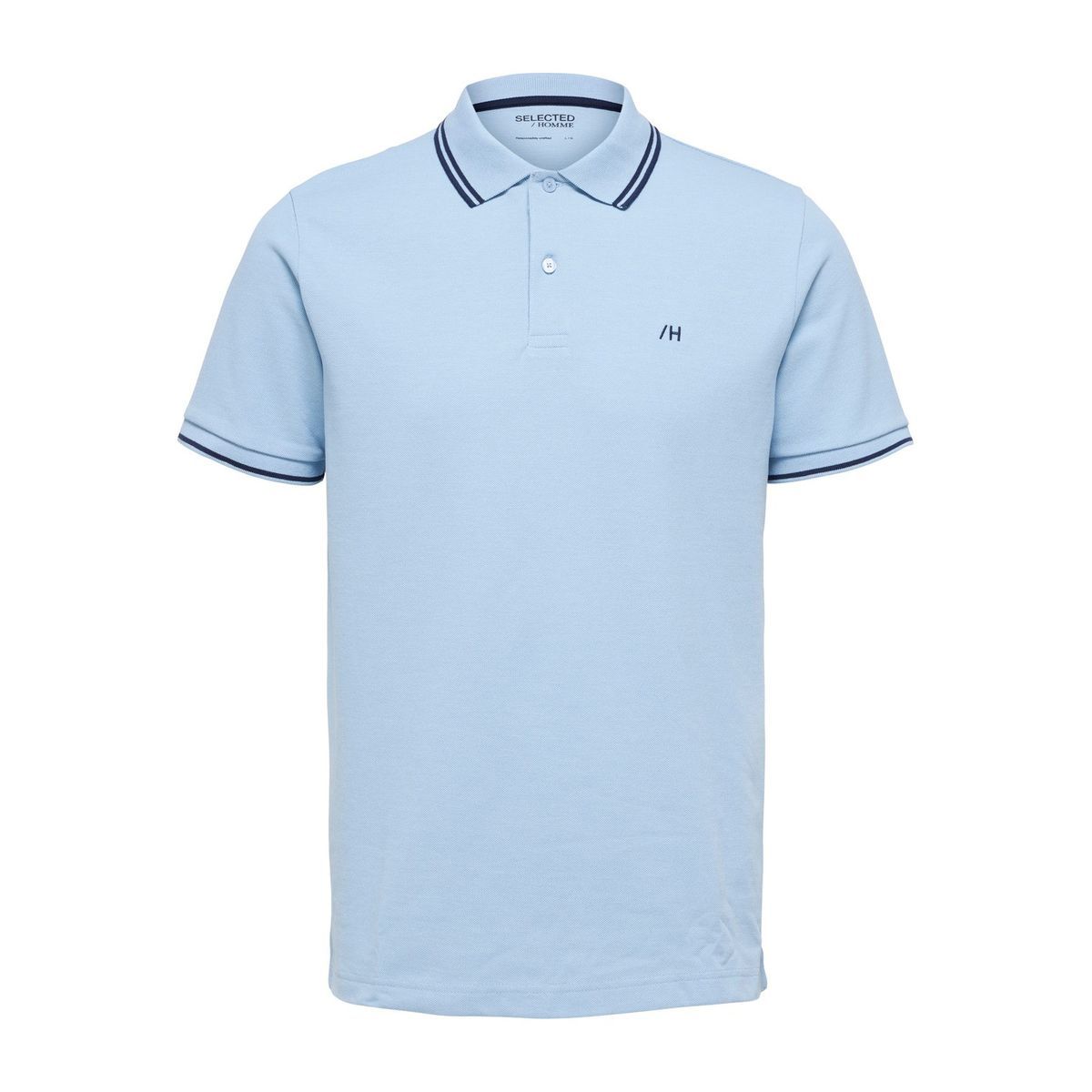 Hellblaues Baumwoll-Poloshirt für Herren