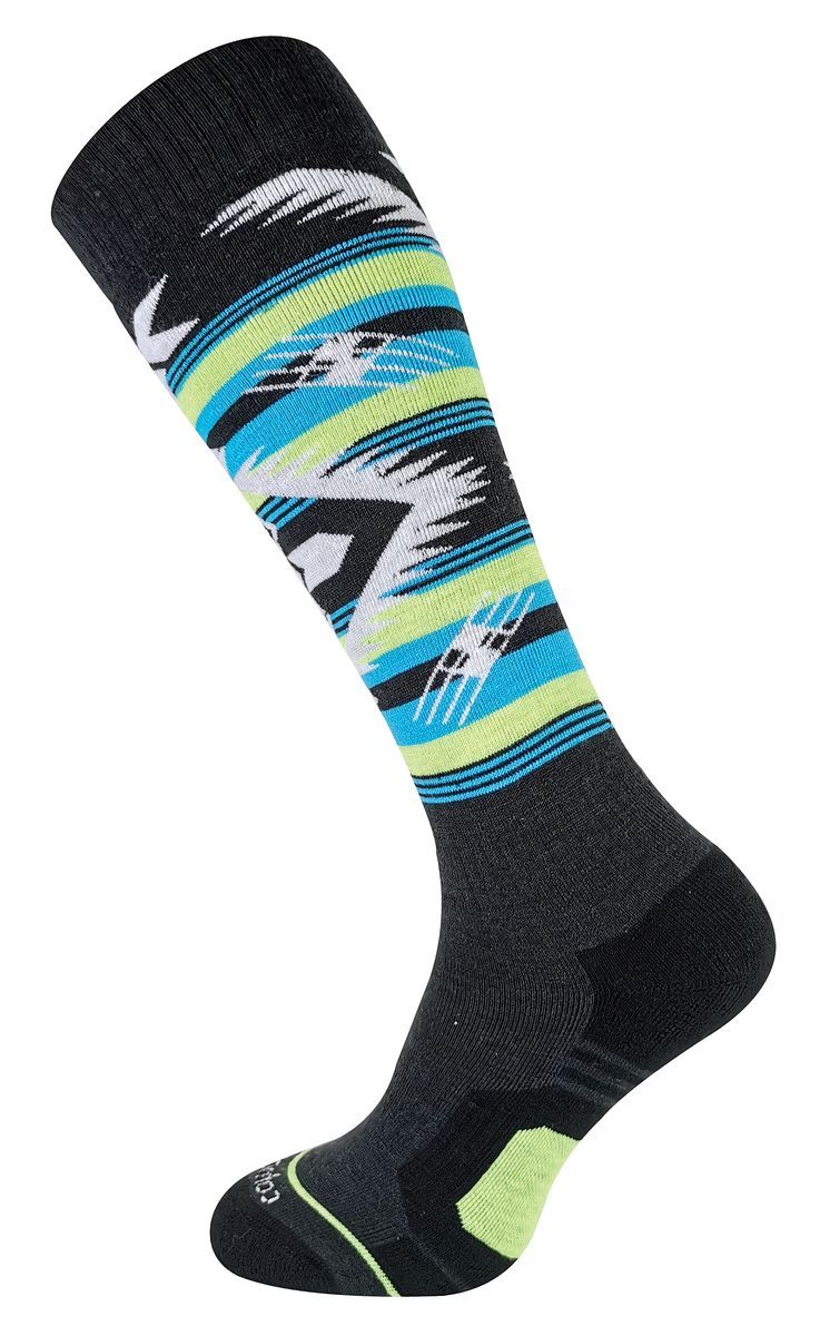 COMODO - Chaussettes Hautes de Snowboard Ski pour Hommes, Femmes - Noir