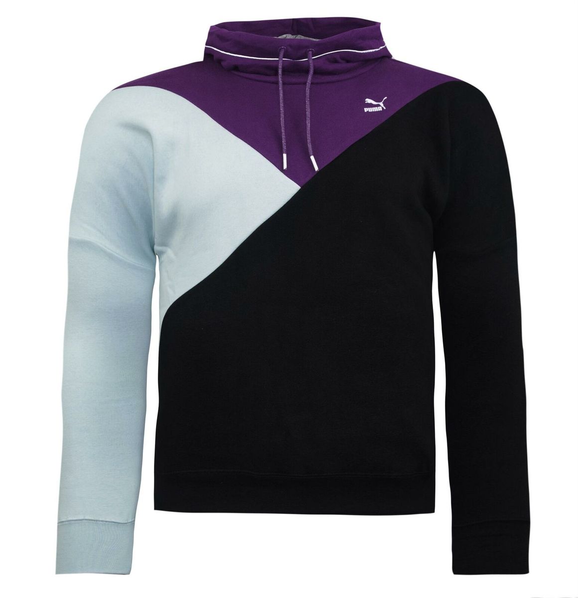Colorblock-Pullover-Sweatshirt mit Trichterkragen