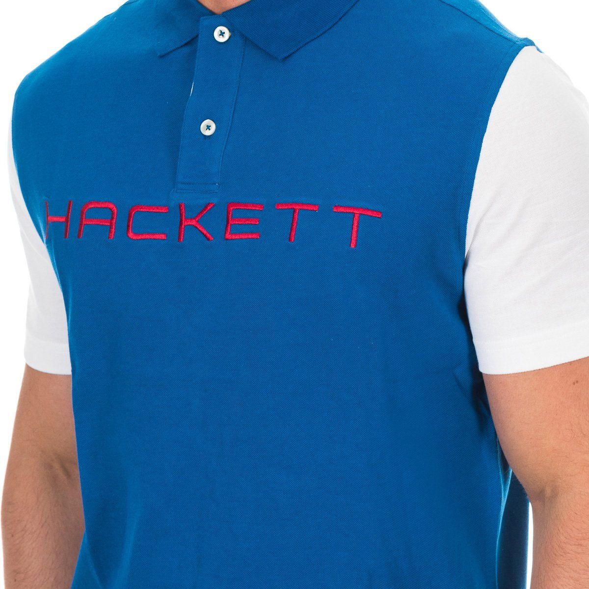 Polo-Shirt mit Kontrastärmeln und Logo