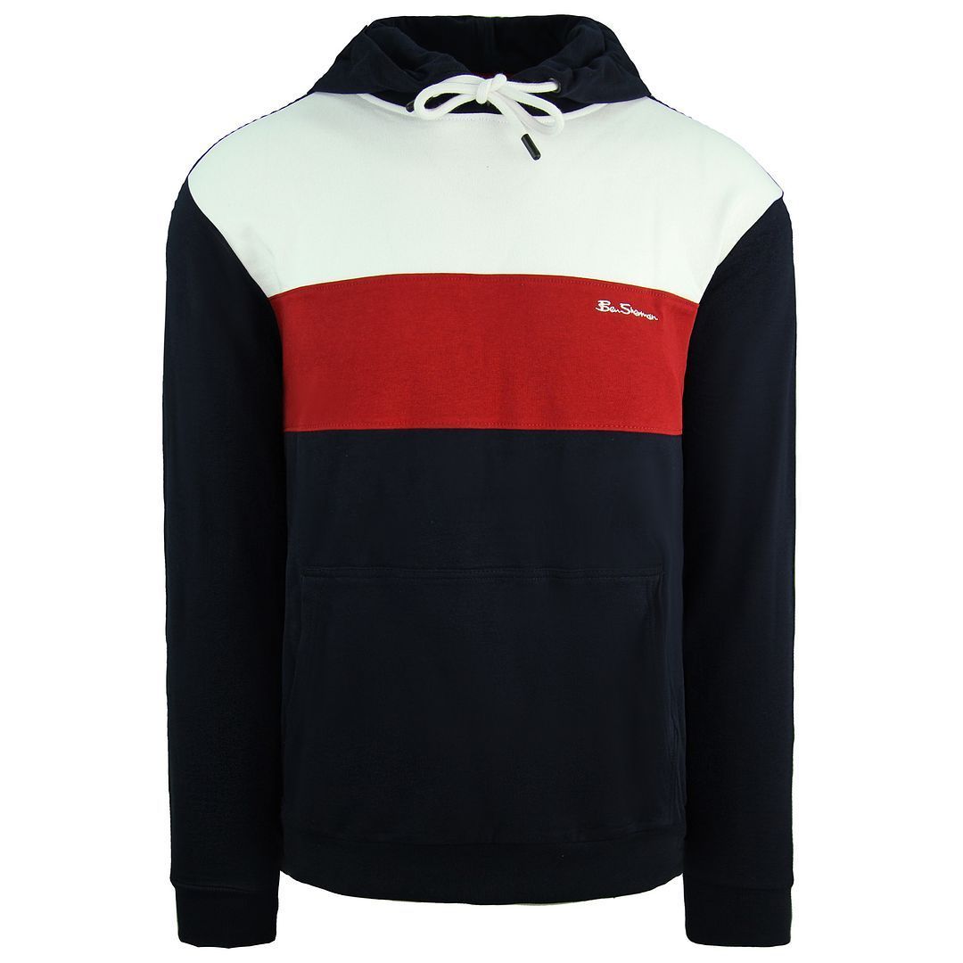 Ben Sherman Panelled Herren-Kapuzenpullover in Marineblau