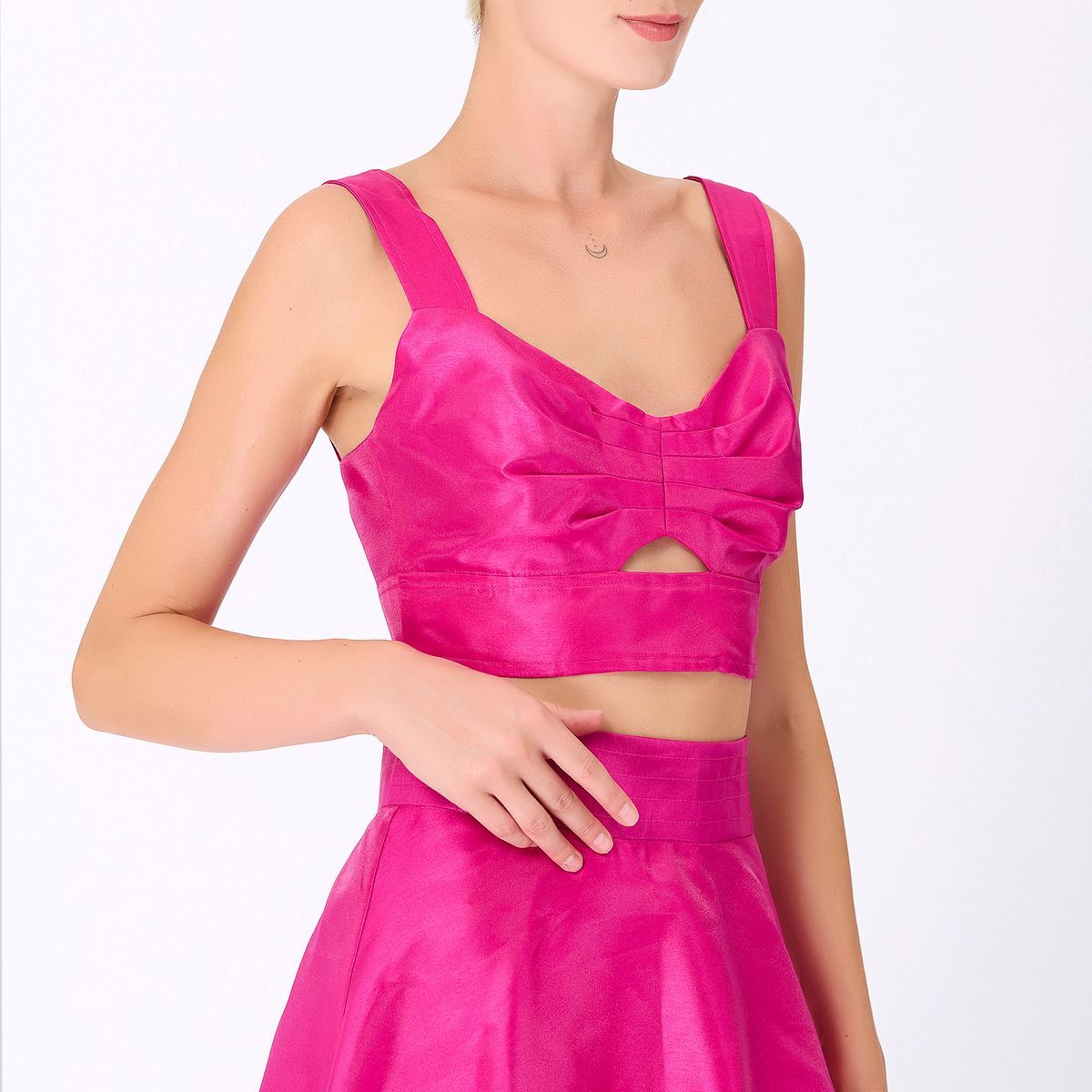 Kurzes Bustier-Top in Pink