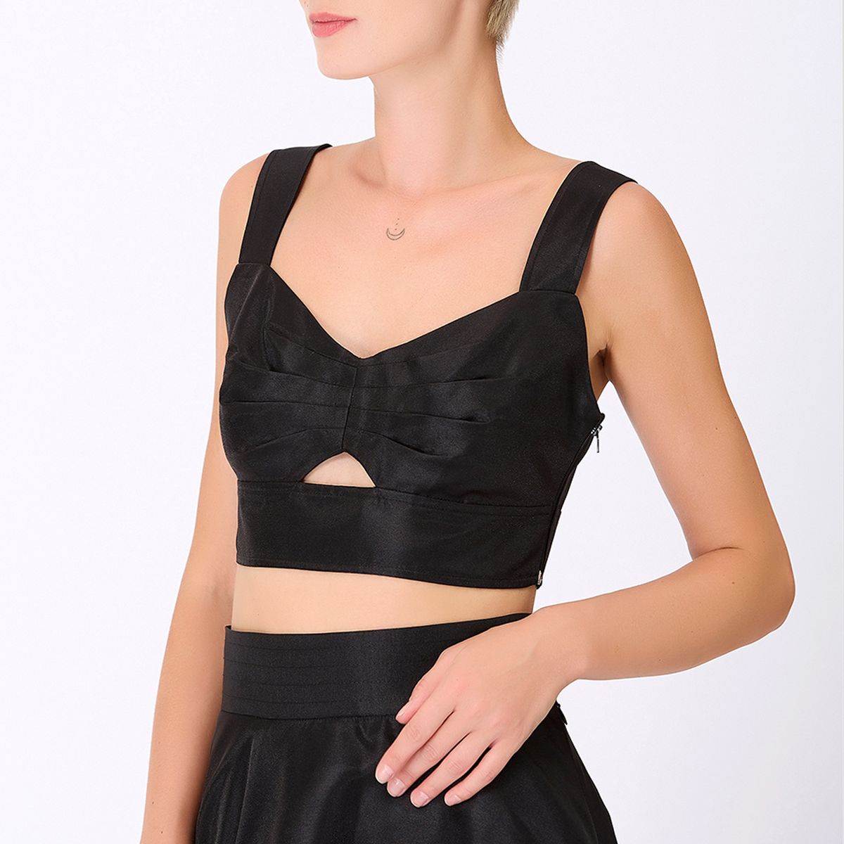 Kurzes Bustier-Top in Pink