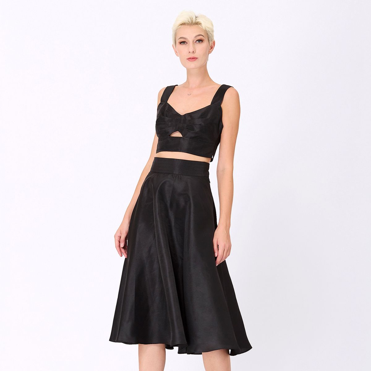 Plissiertes Bustier-Top aus Taft