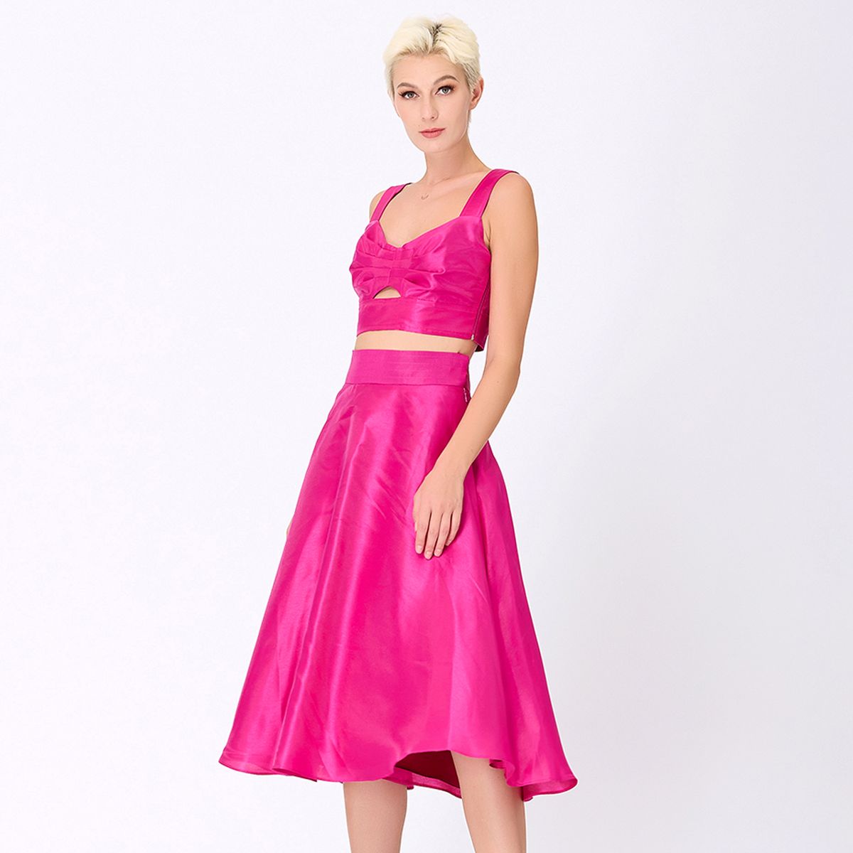 Plissiertes Bustier-Top aus Taft