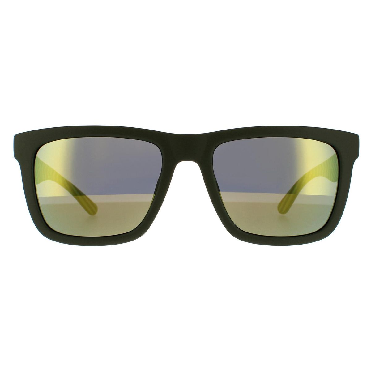 Mattgrüne Rechteckige Sonnenbrille
