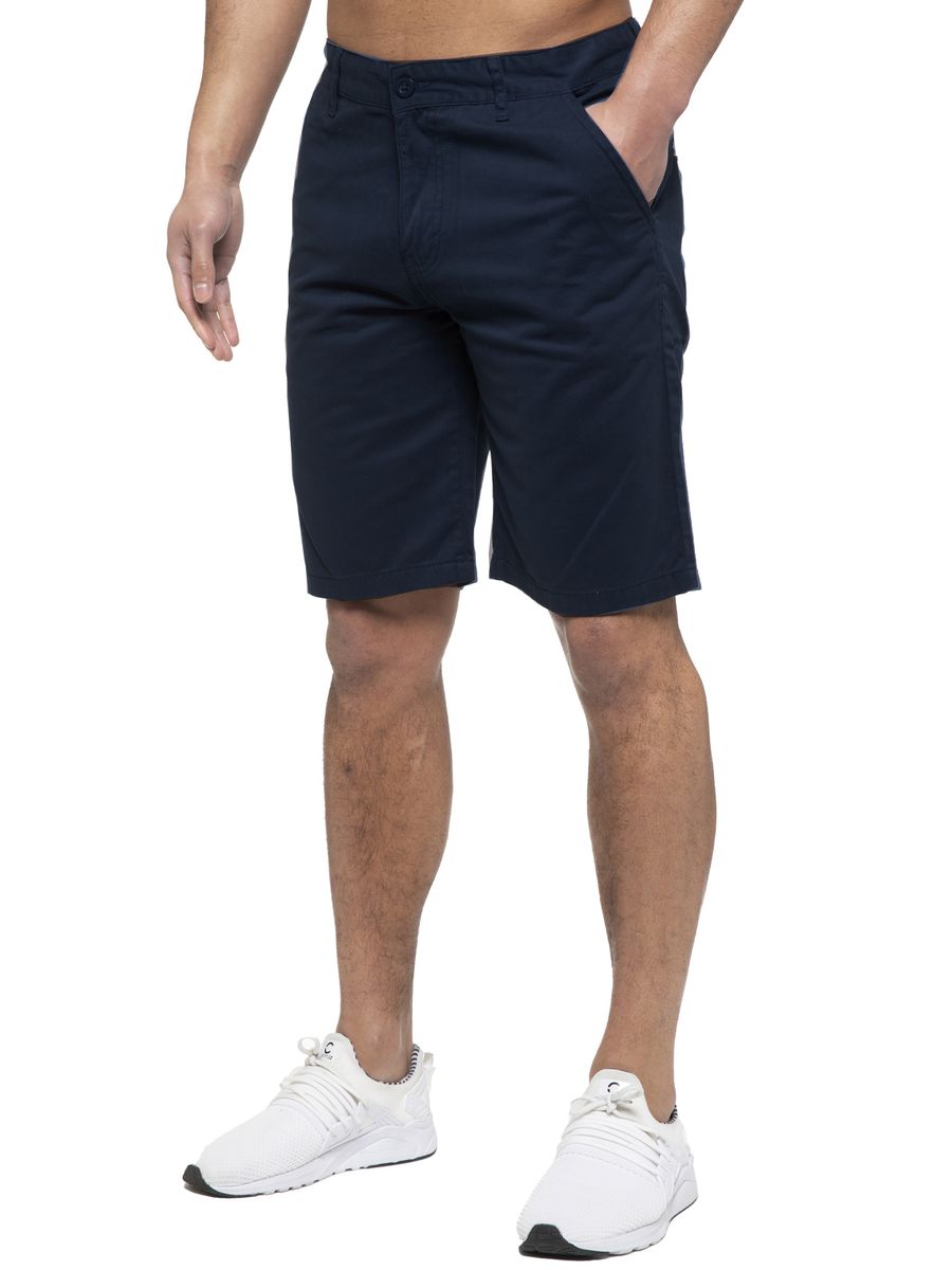 Herren Marineblaue Chino Shorts Normale Passform
