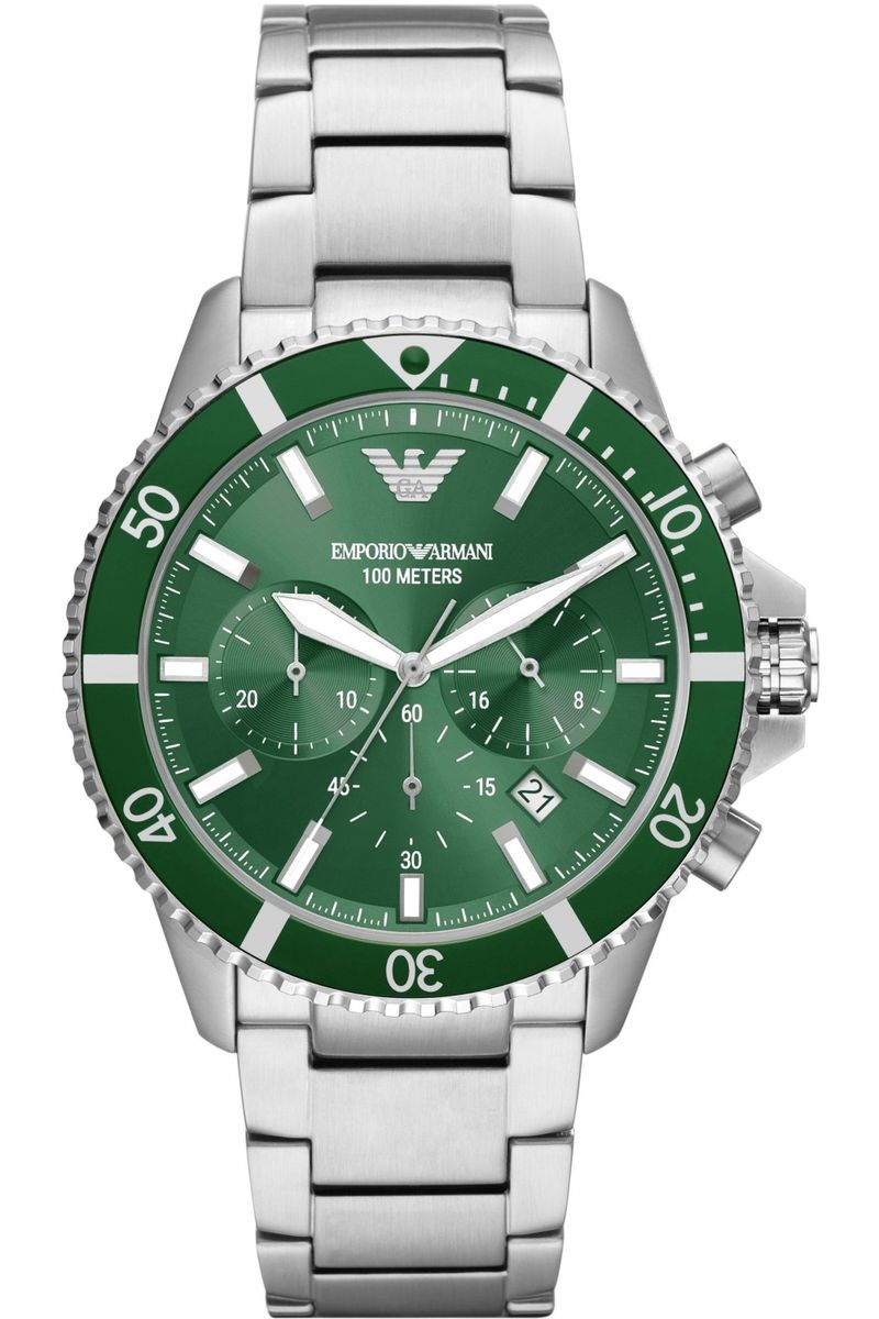 Herren Silberfarbene Edelstahl Uhr