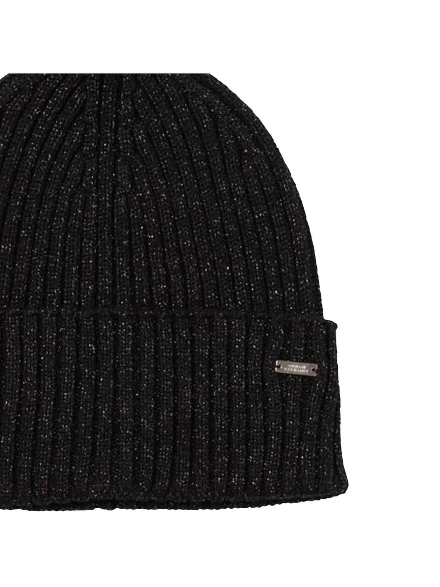 Klassische gerippte Beanie mit Umschlag