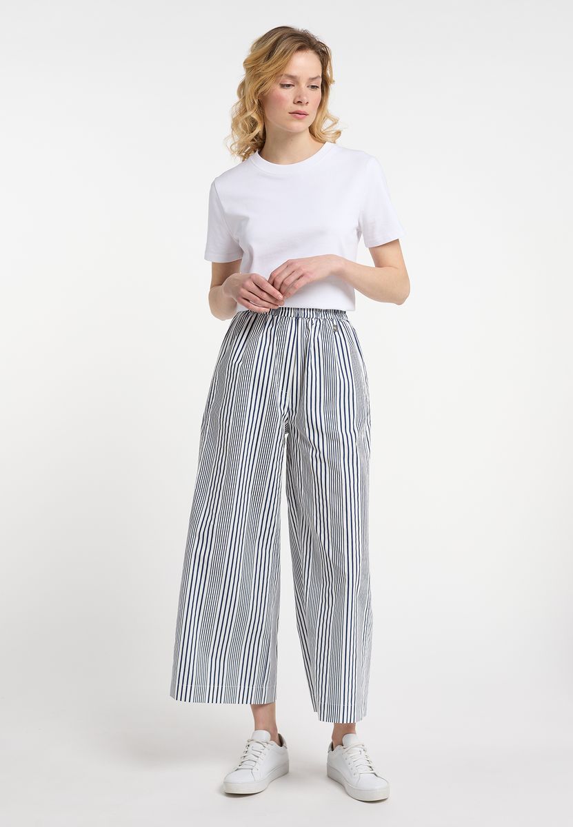 Maritime Gestreifte Baumwoll-Culotte