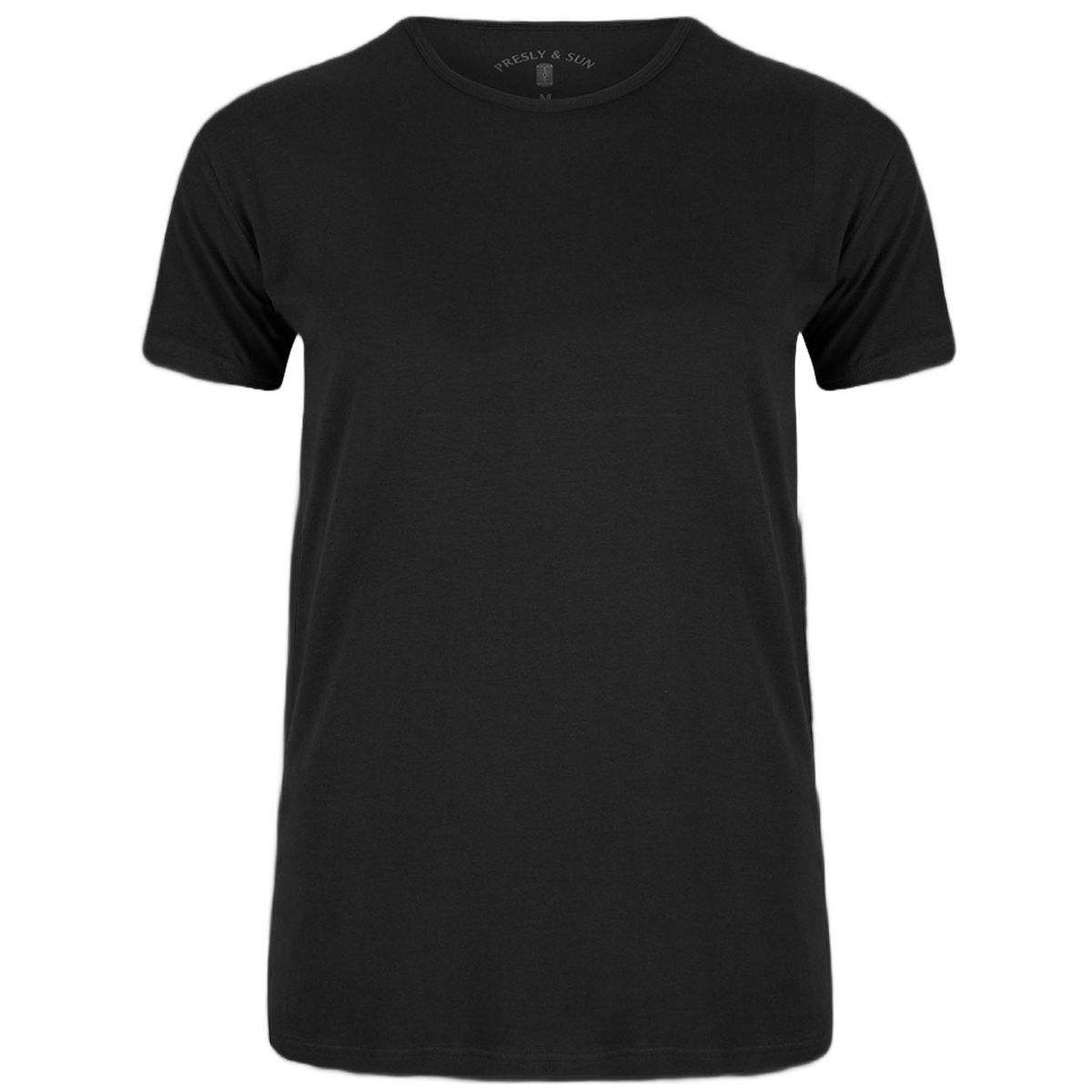Klassisches einfarbiges T-Shirt mit Rundhalsausschnitt