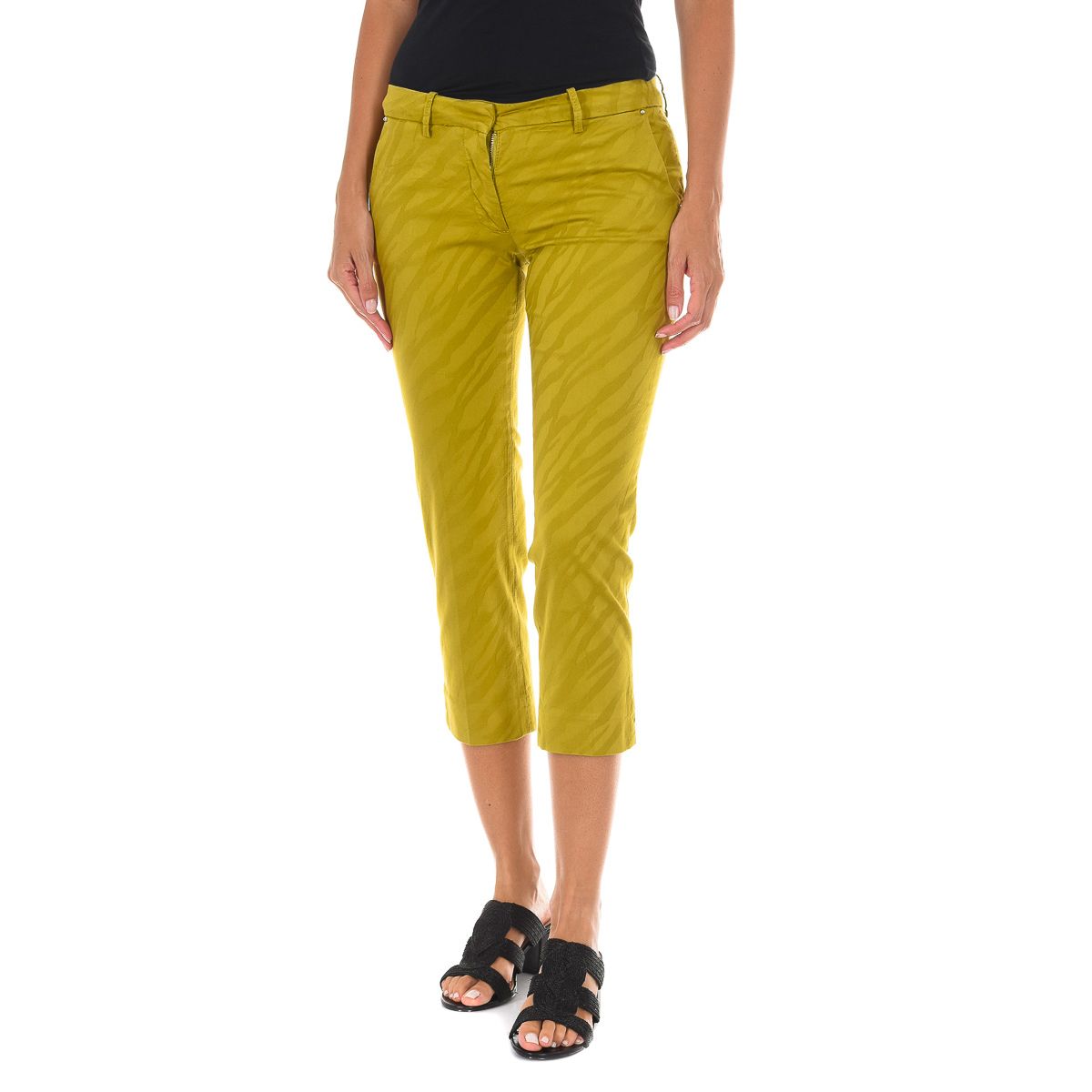 Cropped Baumwoll-Chino-Hose