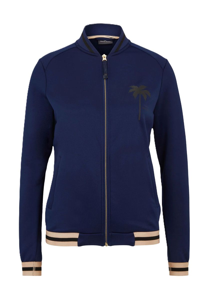 Marineblaue Bomberjacke mit Palme