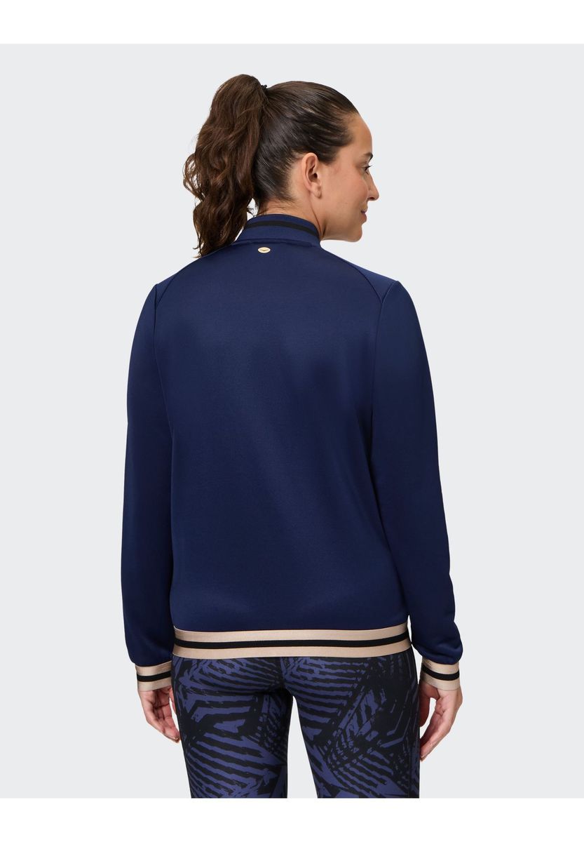 Marineblaue Bomberjacke mit Palme