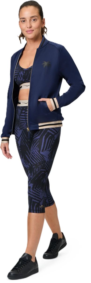 Marineblaue Bomberjacke mit Palme