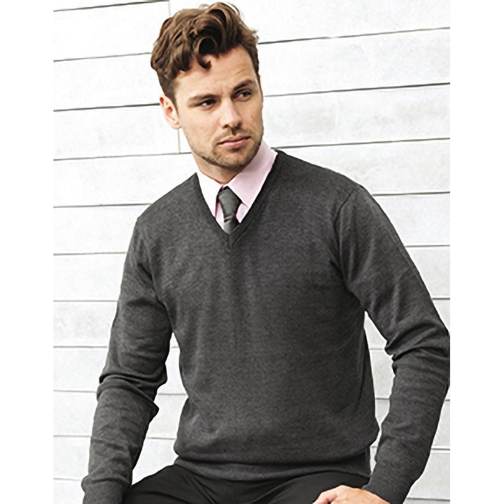 Klassischer V-Ausschnitt Feinstrickpullover