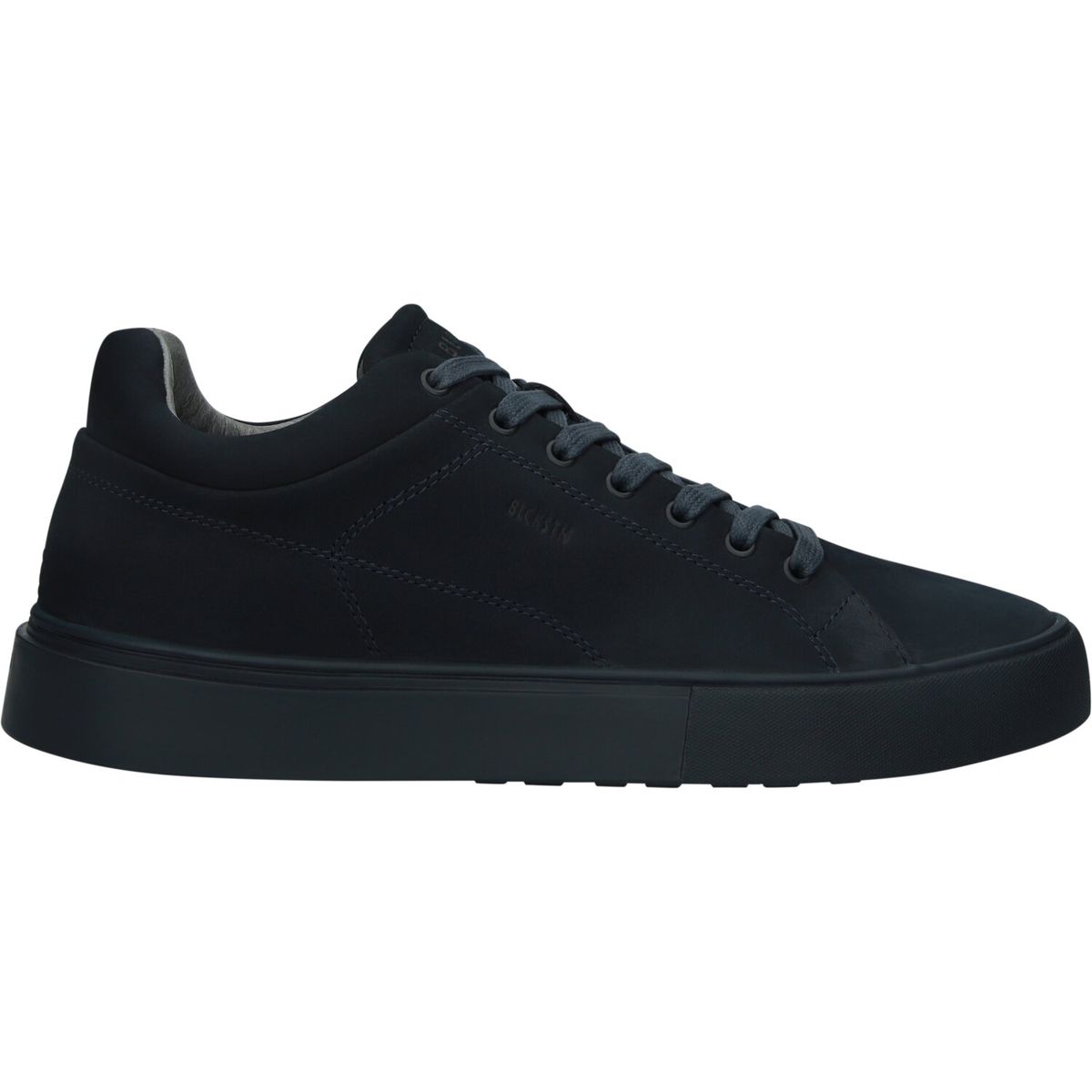 Marineblaue Nubukleder-Sneaker mit niedrigem Schaft