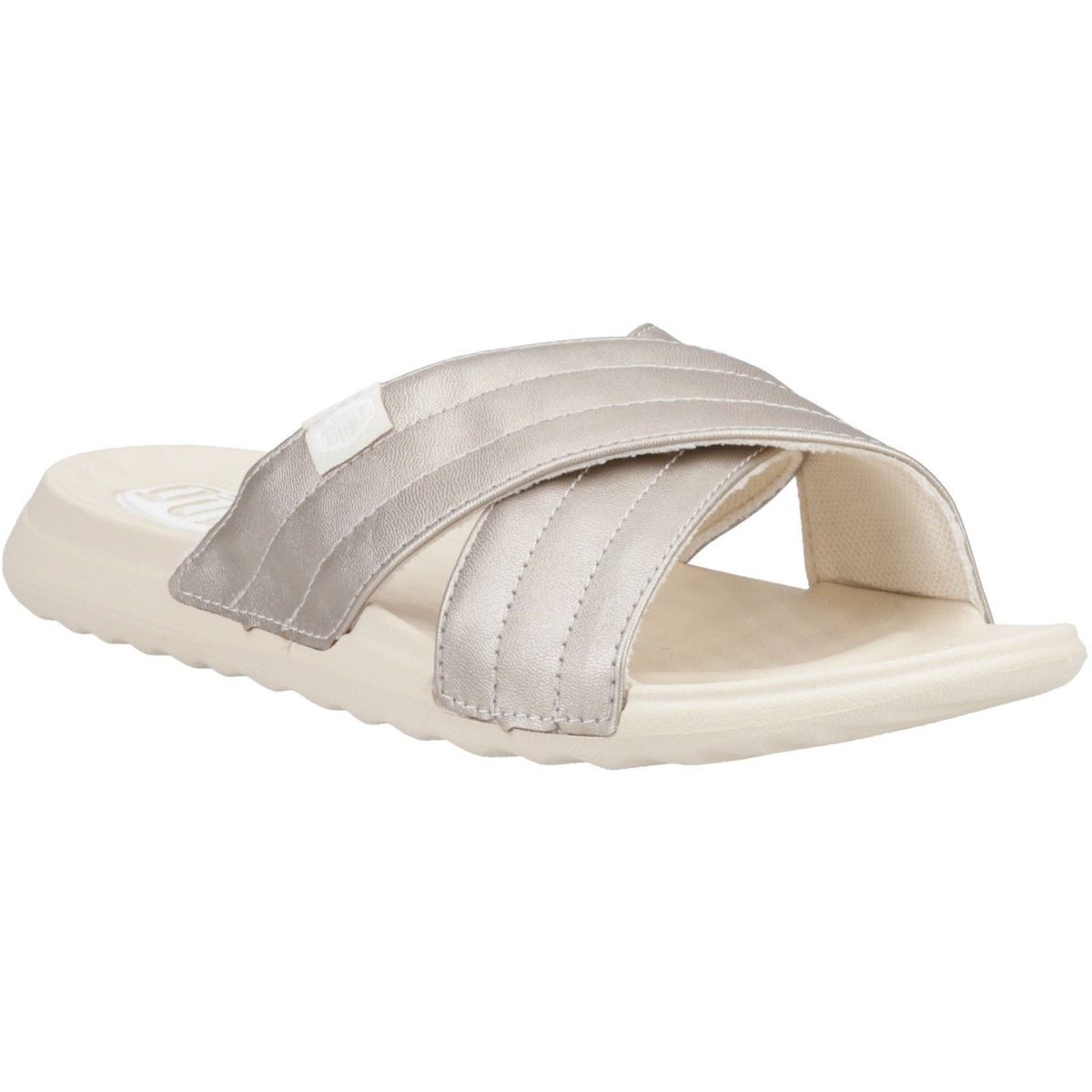 HEYDUDE Christi Slide Distressed Polyurethan Damen Metallic Sandalen
