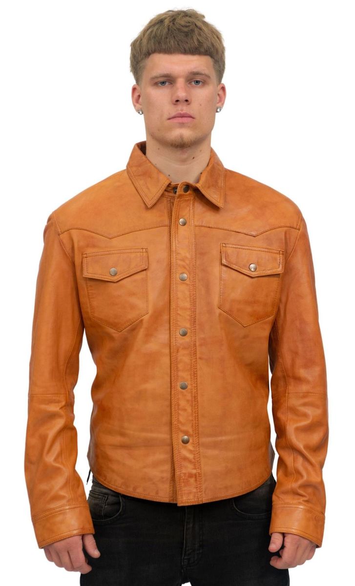 Retro Leder Trucker Jacke