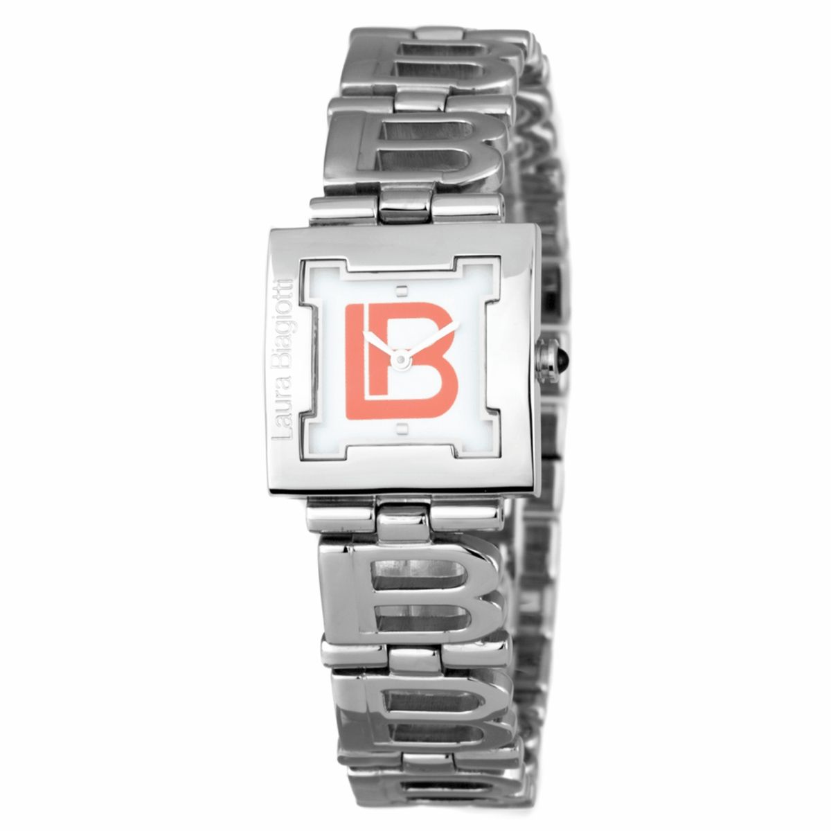 Silberne Rechteckige Quarzuhr mit Lederarmband