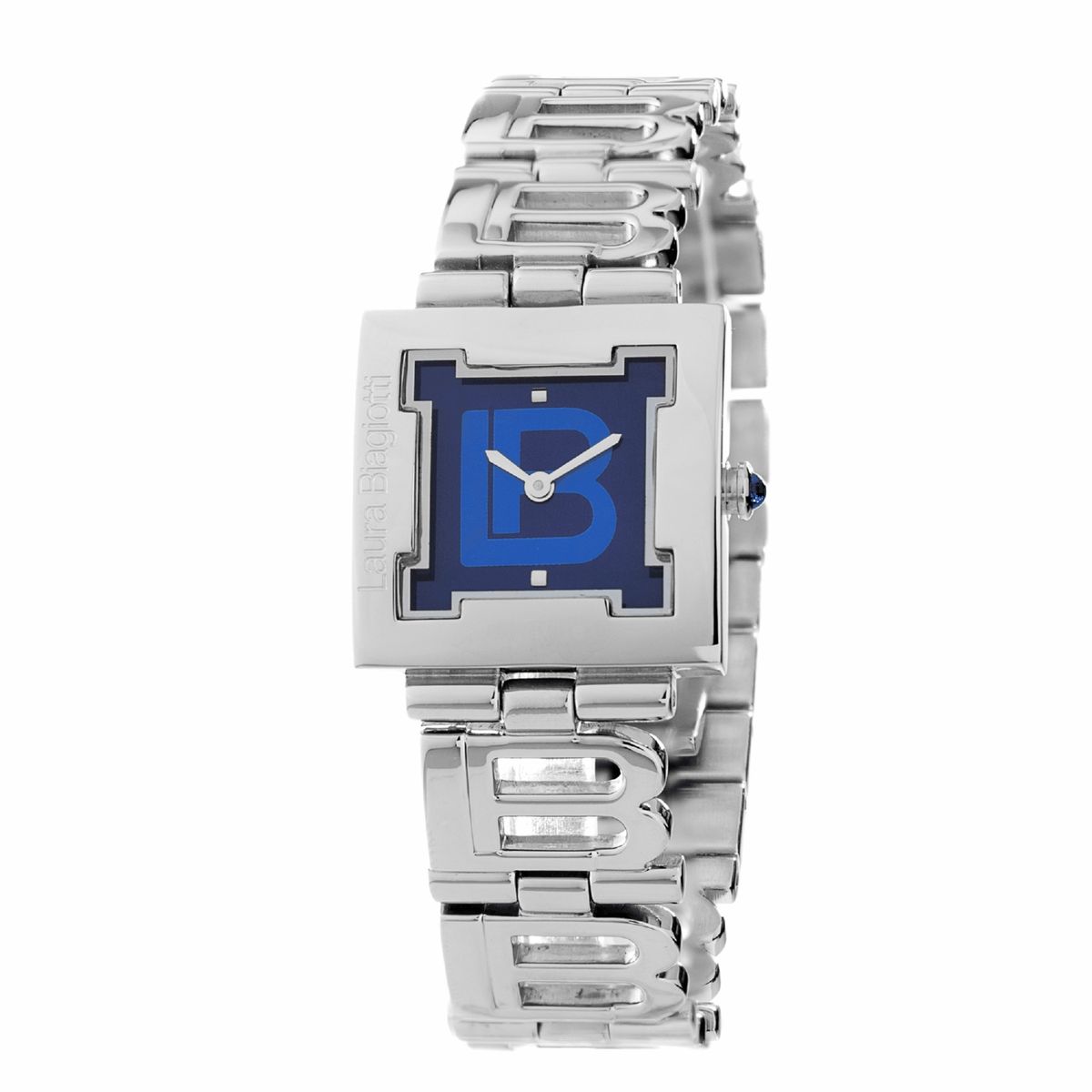 Silberne Rechteckige Quarzuhr mit Lederarmband
