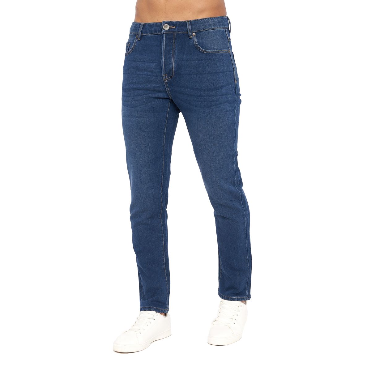 Herren Slim Fit Stone Wash Jeans