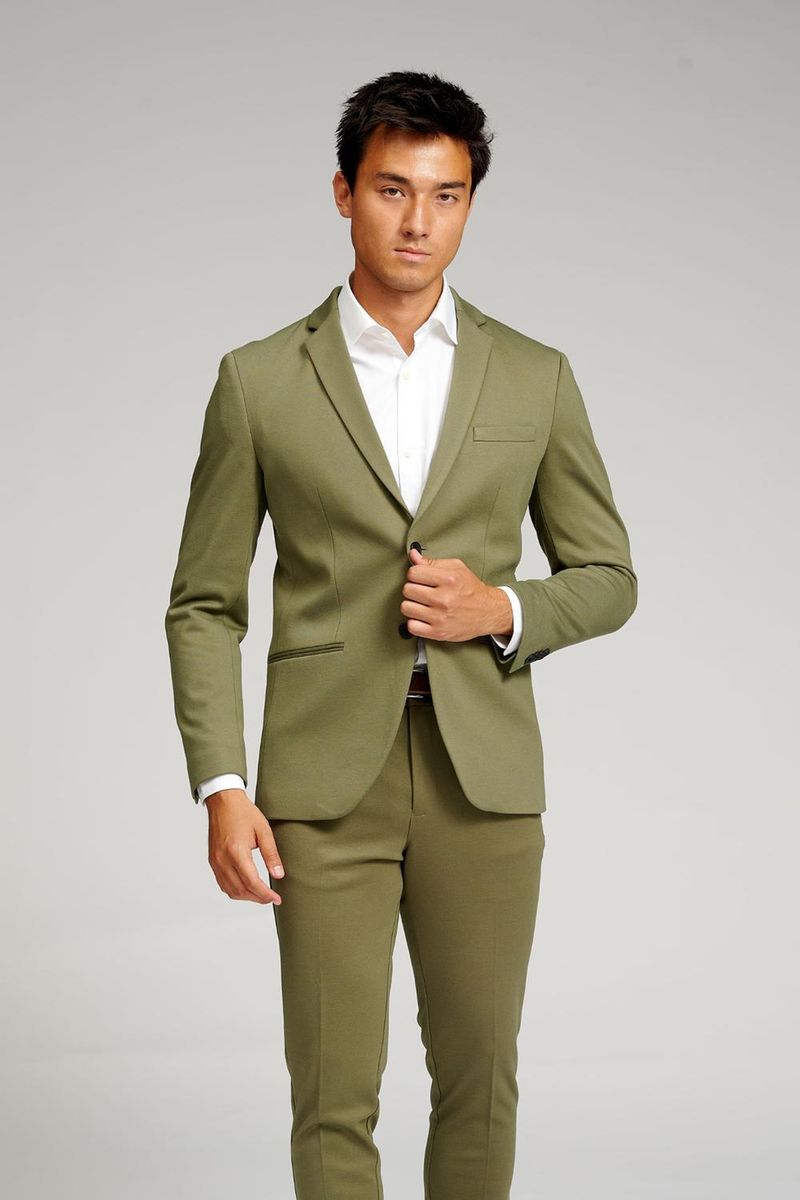 Olivgrüner Slim Fit Blazer