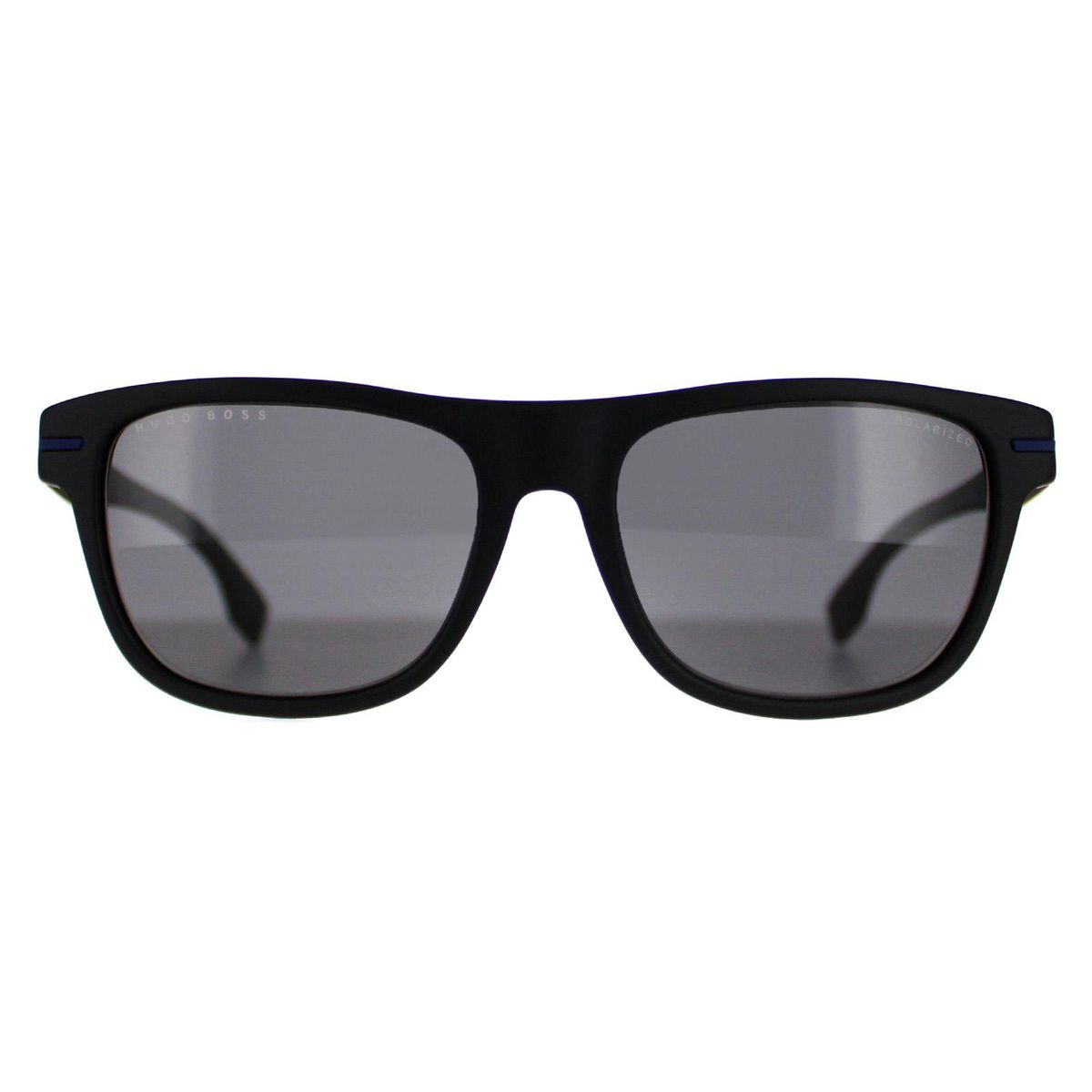 Mattschwarze rechteckige polarisierte Sonnenbrille