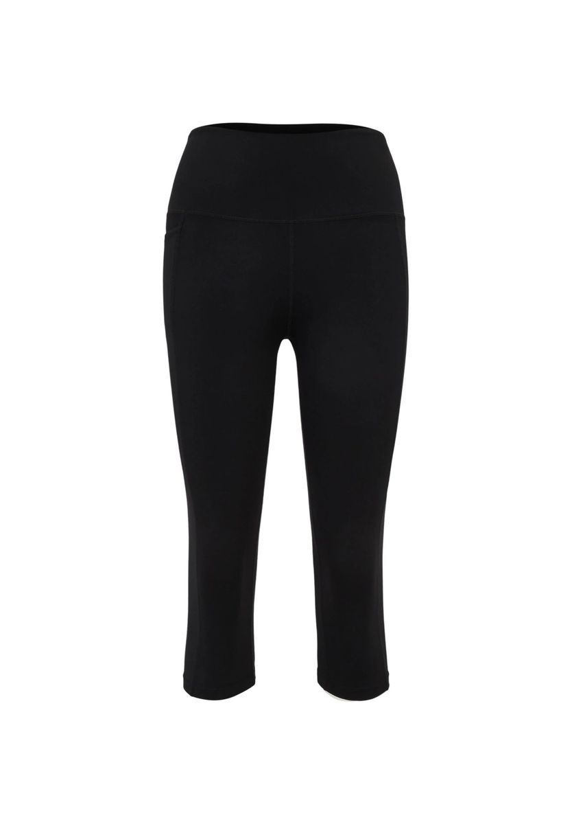 Essentielle schwarze, hoch taillierte Capri-Leggings