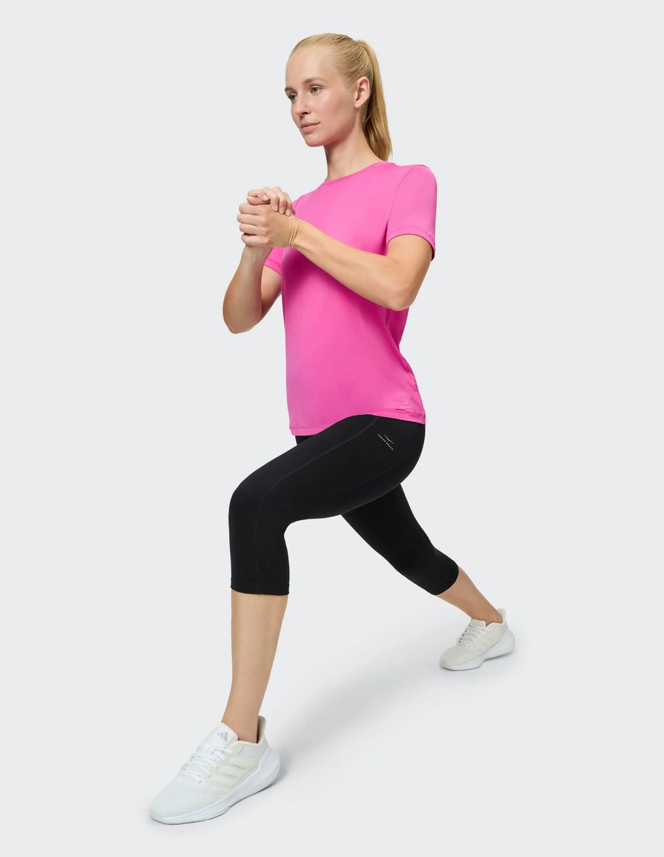 Essentielle schwarze, hoch taillierte Capri-Leggings