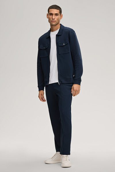 Marc O'Polo Navy Baumwoll Sweatjacke mit aufgesetzten Taschen