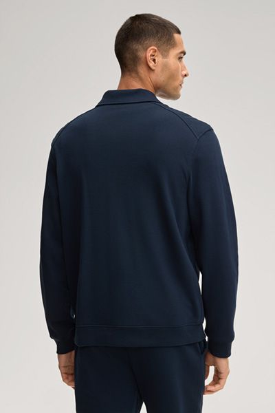 Marc O'Polo Navy Baumwoll Sweatjacke mit aufgesetzten Taschen