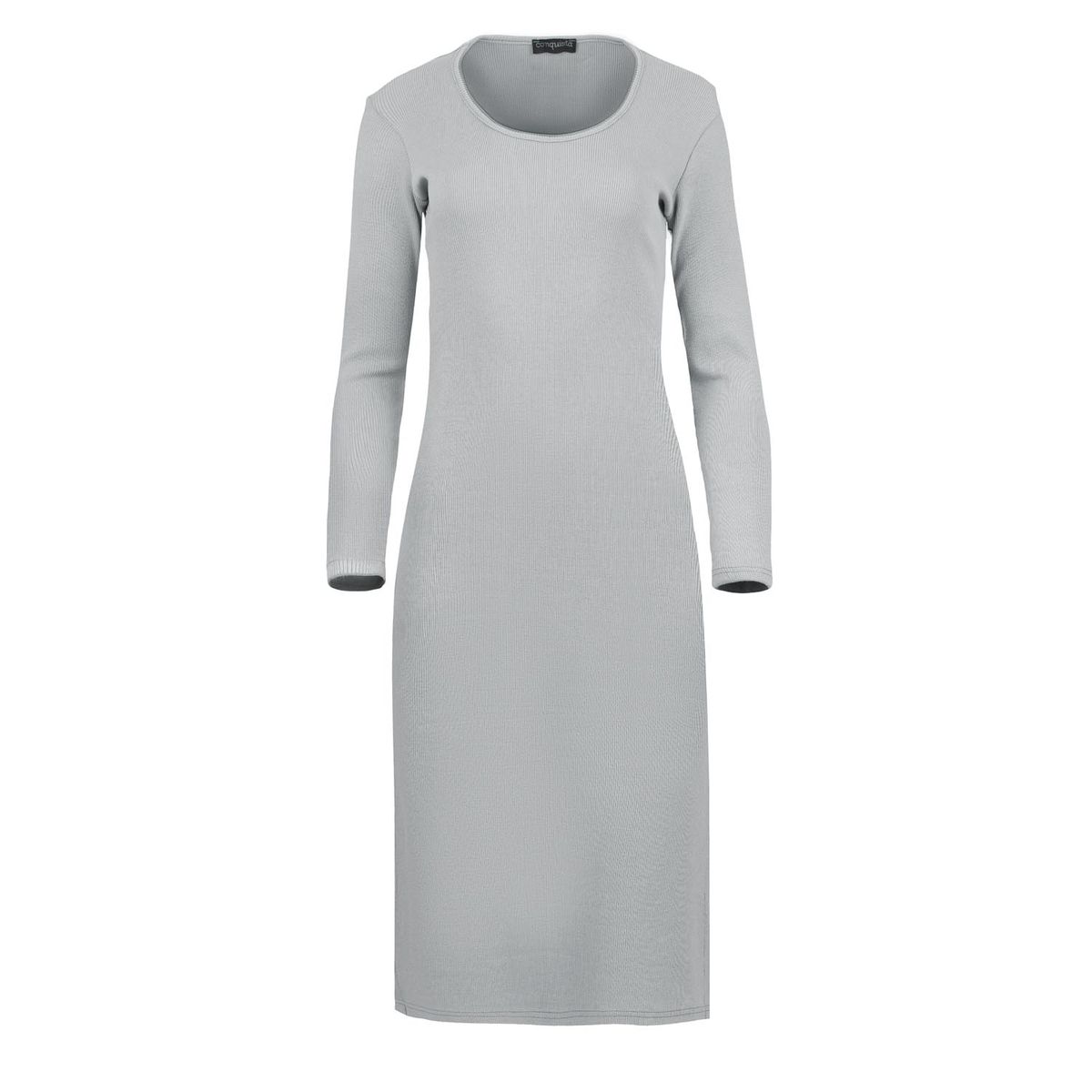 Geripptes Strick-Midikleid mit Ärmeln