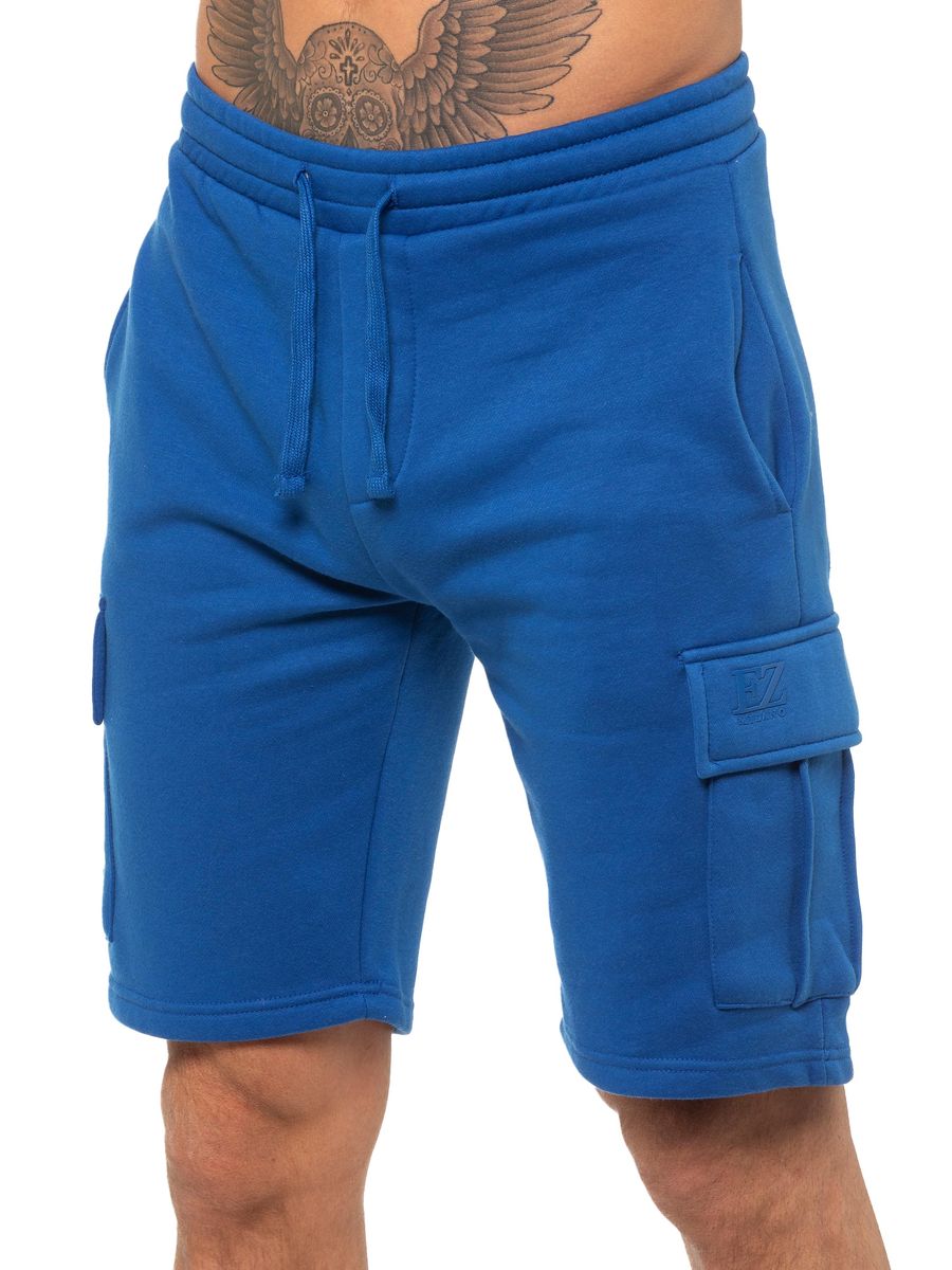 Herren Blaue Strick-Cargoshorts