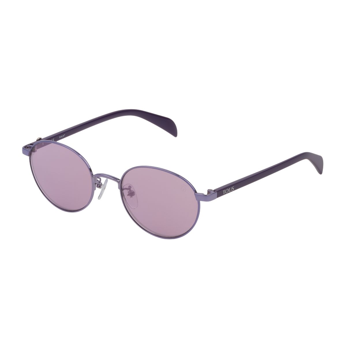Runde lilafarbene Sonnenbrille aus Metall