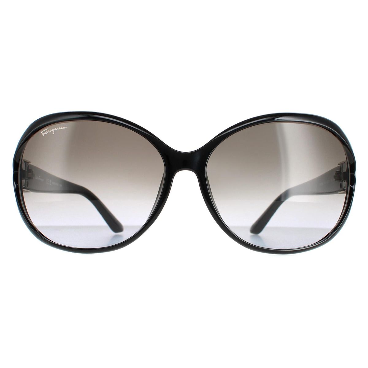 Übergroße ovale Sonnenbrille in Schwarz