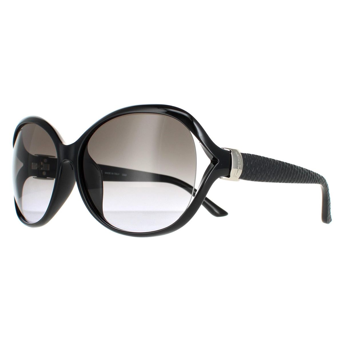 Übergroße ovale Sonnenbrille mit strukturierten Bügeln
