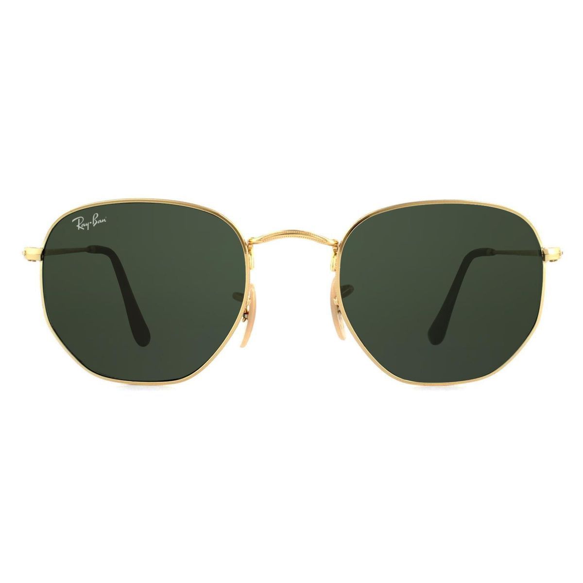 Geometrische Sonnenbrille mit goldenem Rahmen