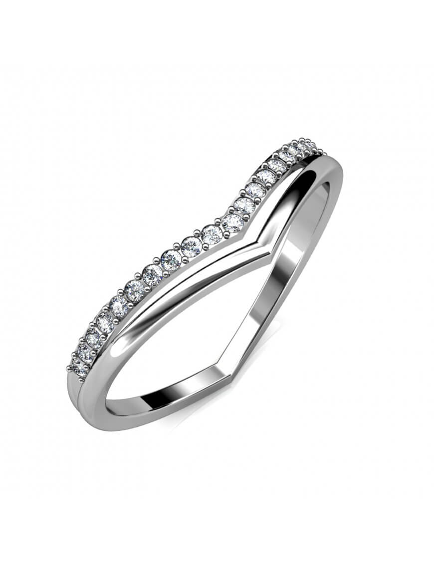Eleganter geschwungener Kristall-Pavé-Ring