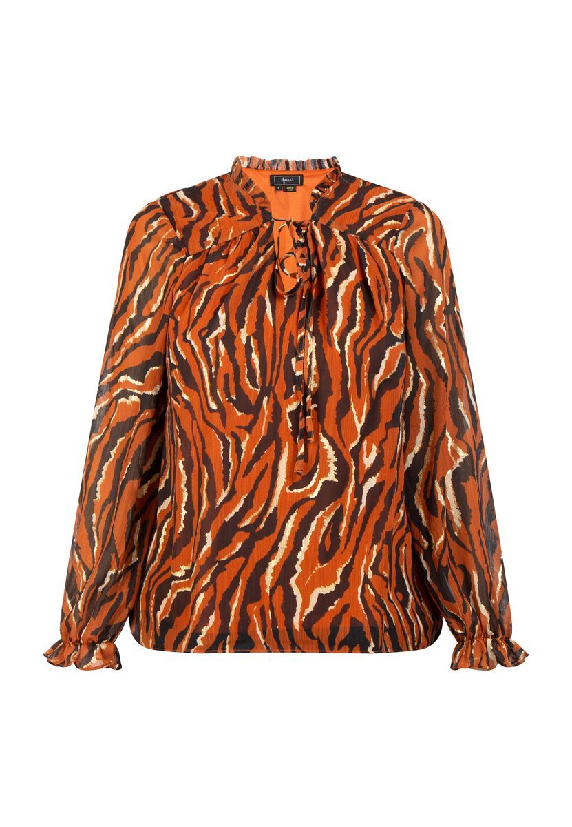 Langärmlige Bluse mit Animal-Print