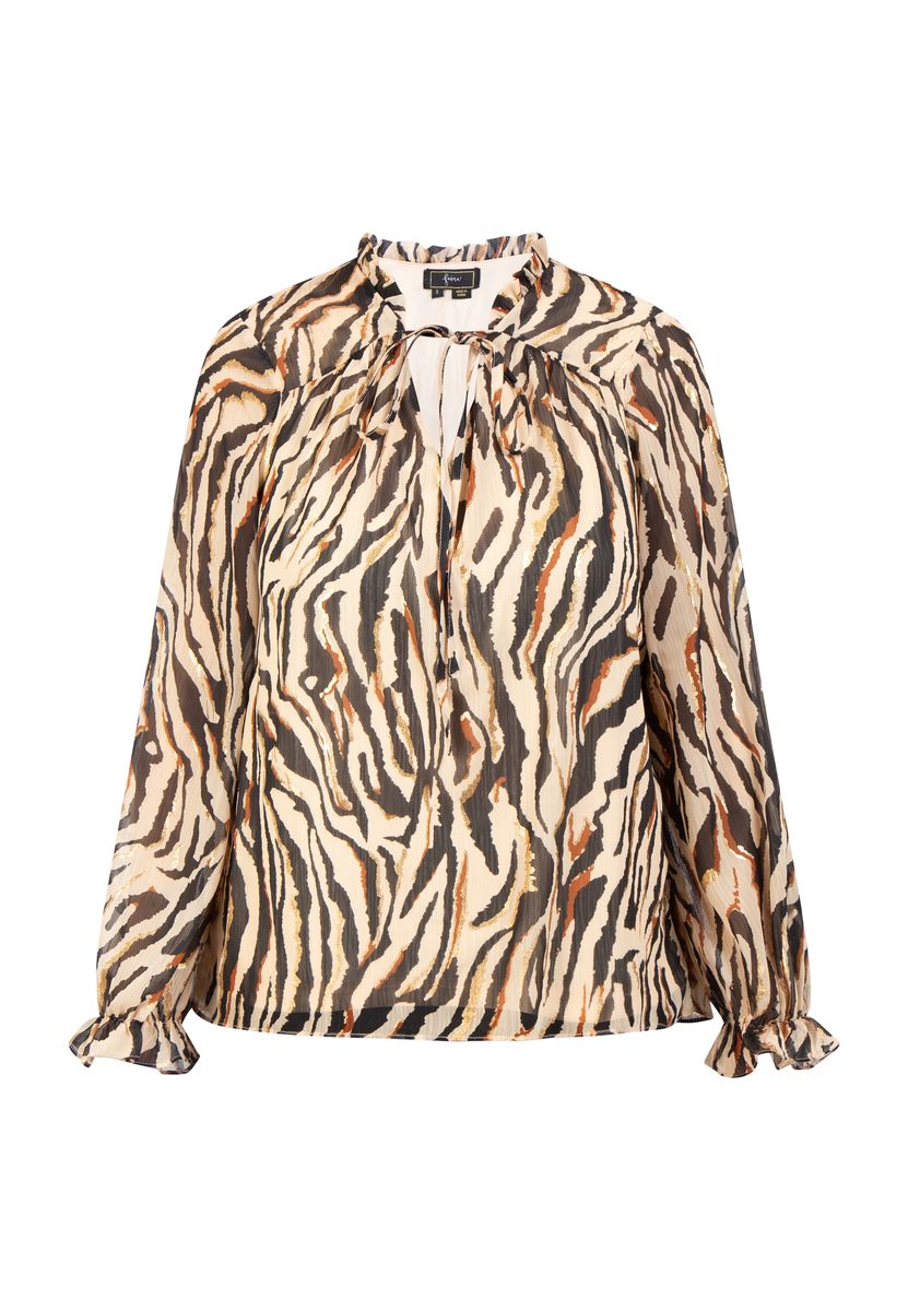 Langärmlige Bluse mit Animal-Print
