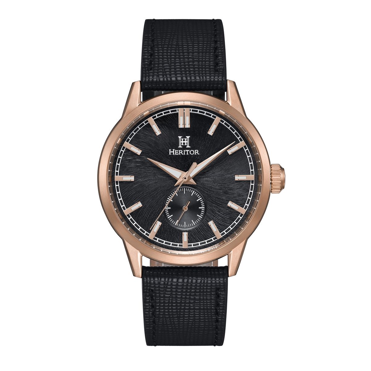 Elegante Uhr mit Goldton und schwarzem Zifferblatt