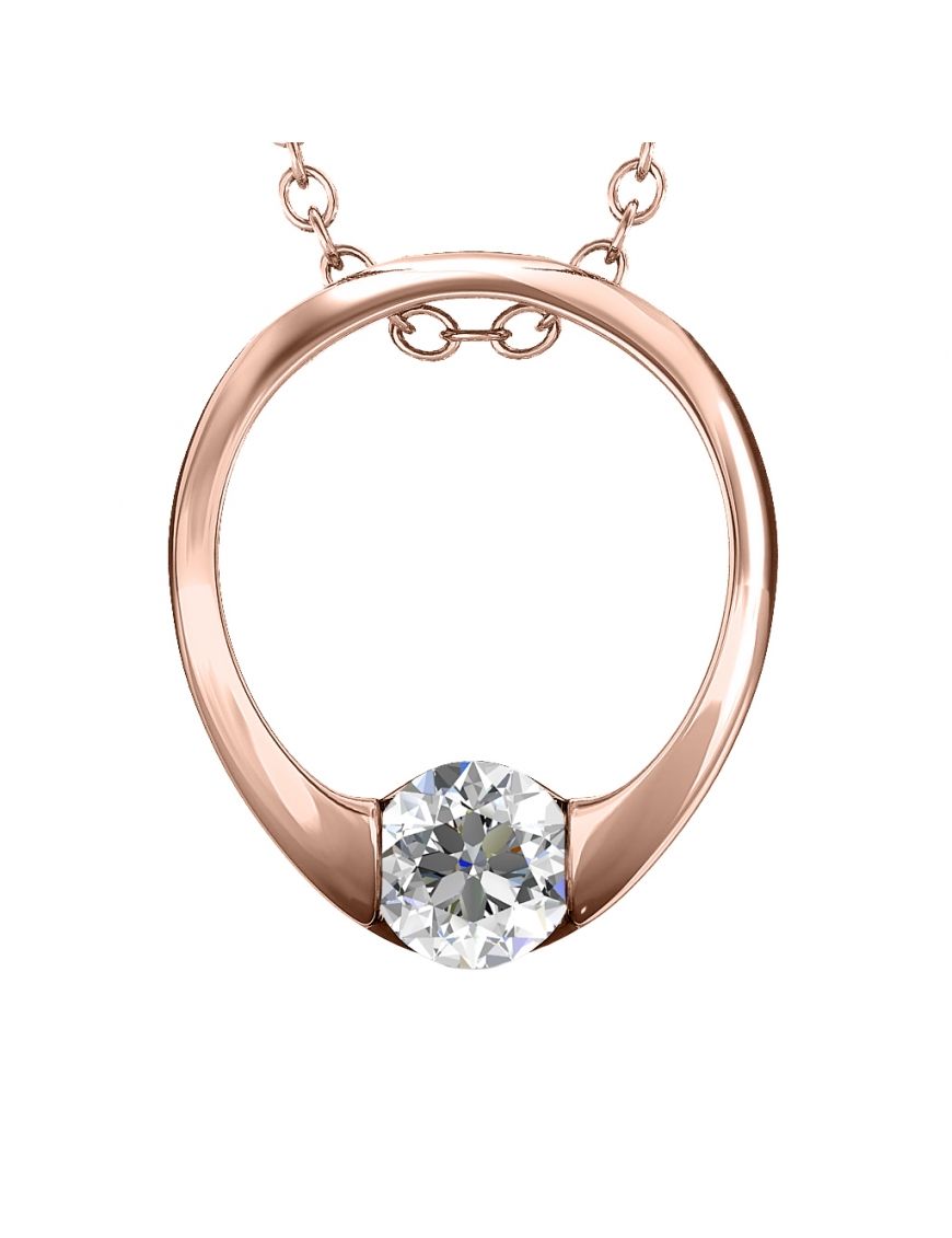 Elegante Halskette mit Kristall-Ring-Anhänger