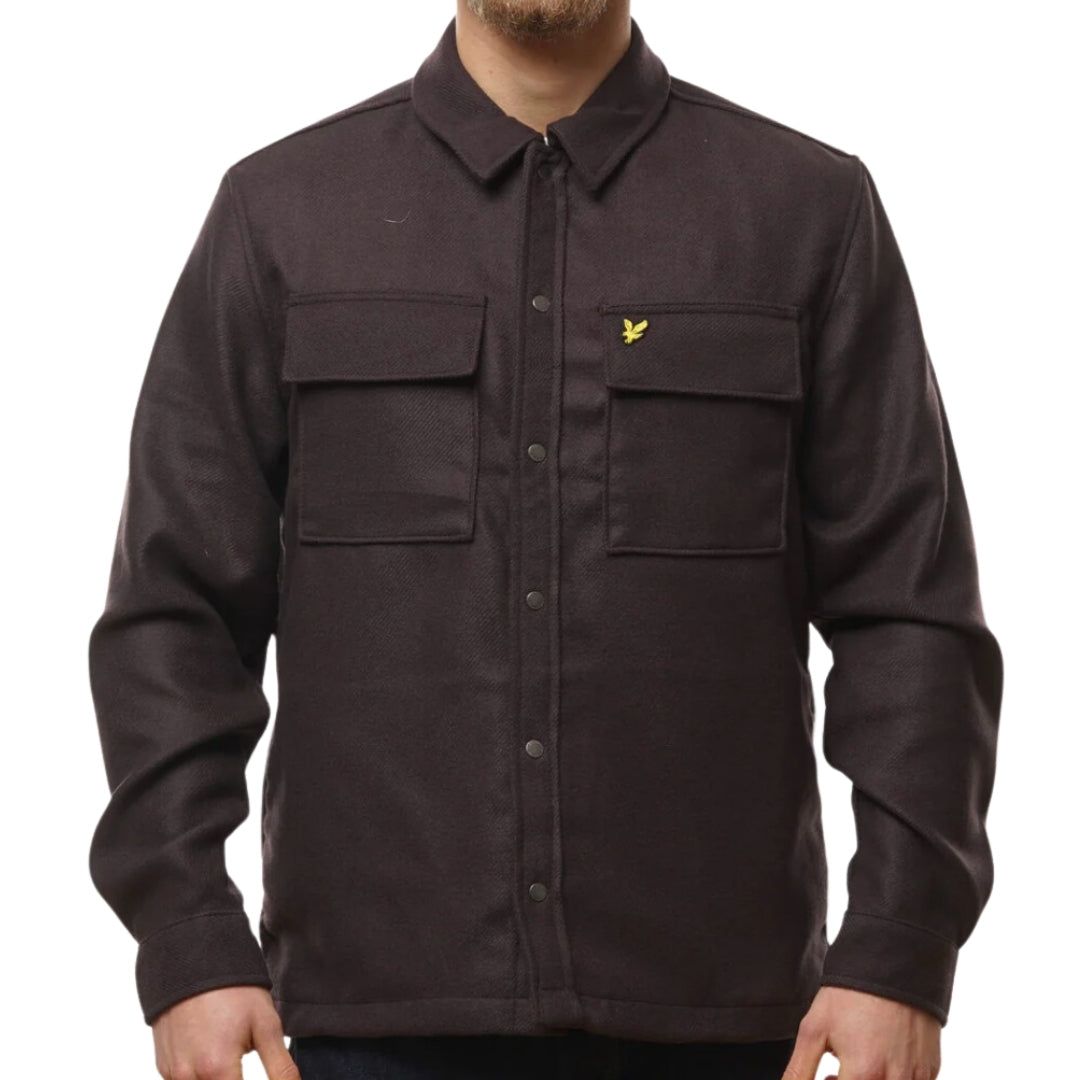 Braune Knopfleiste Overshirt Jacke