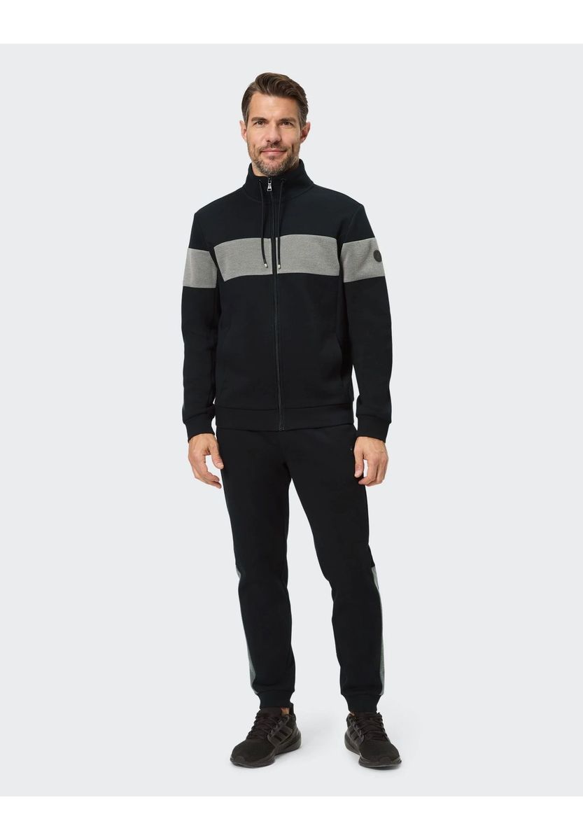 Schwarze Herren Track-Jacke mit Reißverschluss