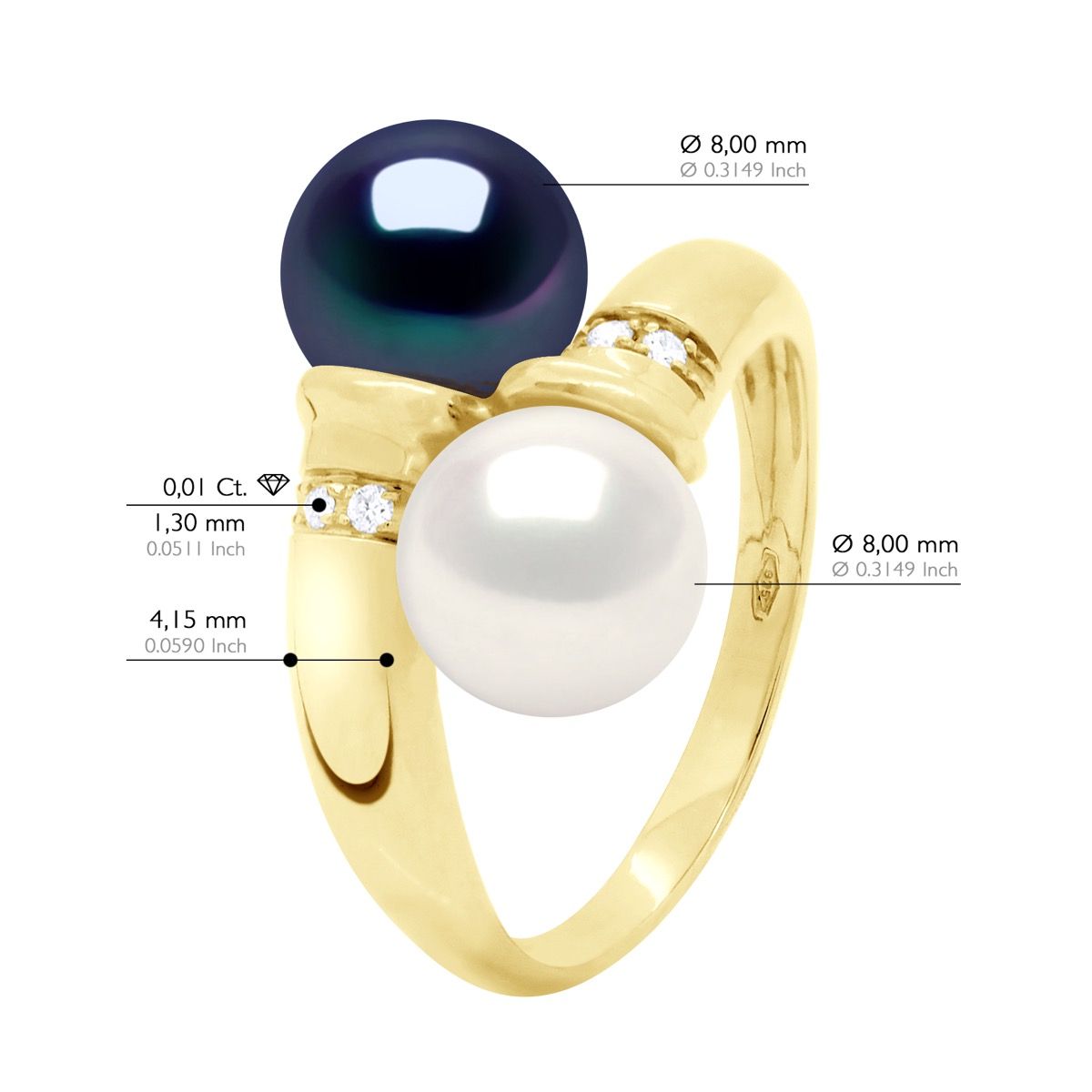 You & Me Perlen-Diamantring