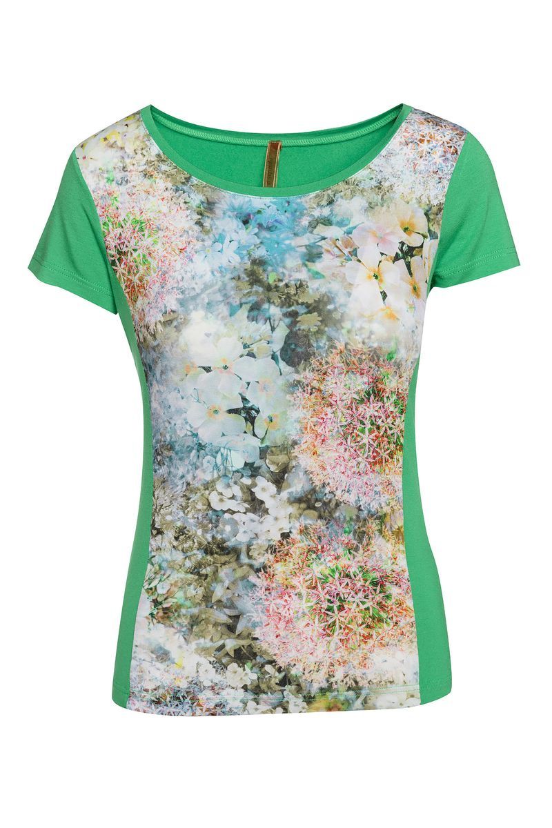 Jersey-Top mit Blumendruck