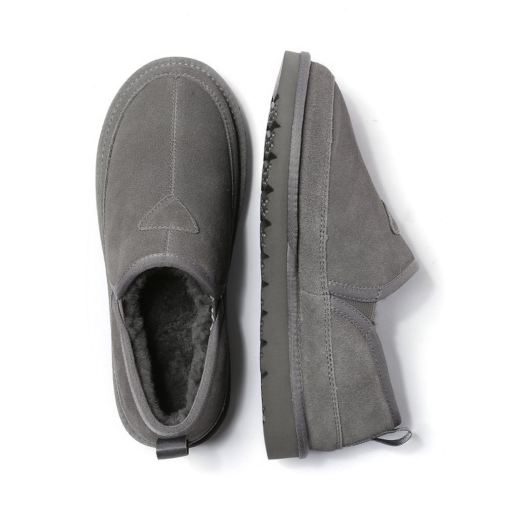 Lammfellgefütterte Wildleder Slip-On Halbschuhe