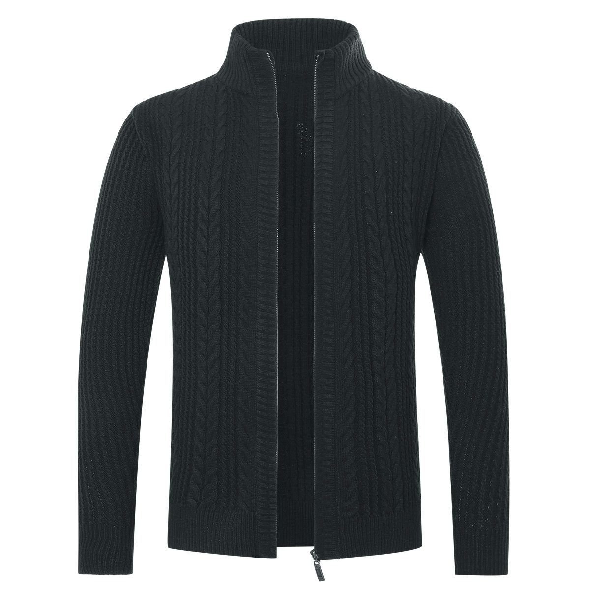 Herren Zopfstrick-Cardigan mit Reißverschluss