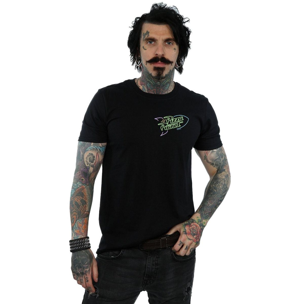 Neon Pizza Planet Grafik-T-Shirt